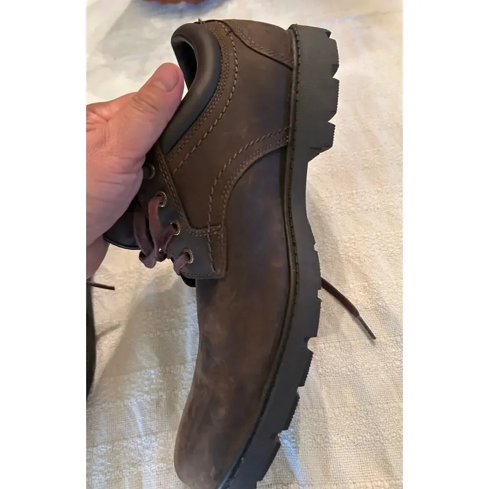 Rockport Brown Rugged Bucks Lace ups Plain Toe Waterproof Shoes Size 9